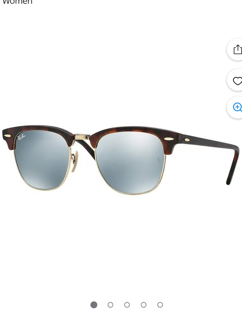 Blue Lens Ray-Ban Clubmaster Sunglasses in Havana and Silver
